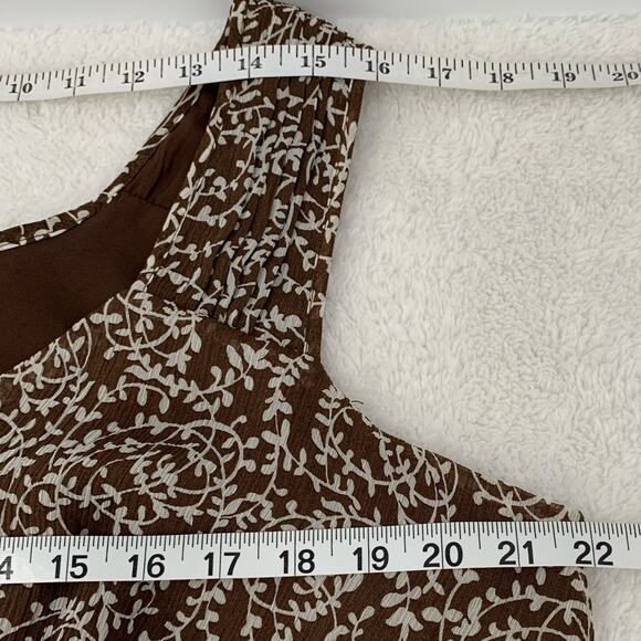 VTG Womens XL(16/18) Babydoll Top Brown V-Neck Layer Y2K Preppy Romantic Career - Picture 6 of 13